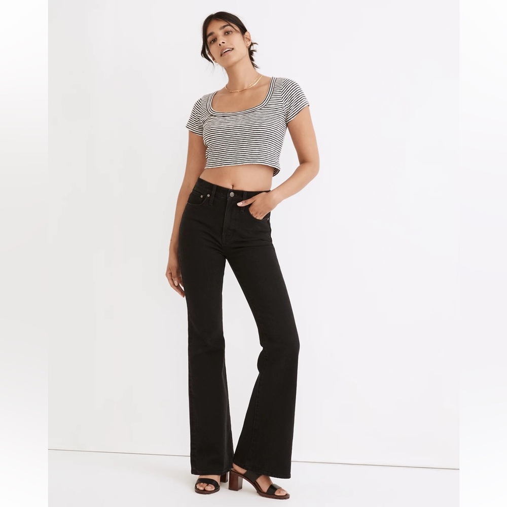 NWT. Madewell black vintage flare jeans.